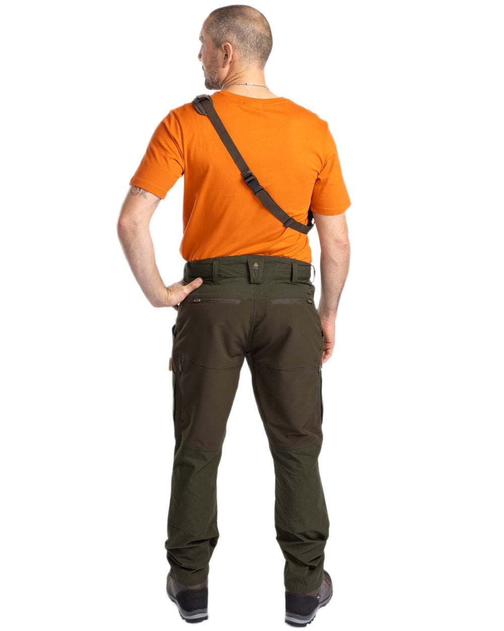 Burned Orange coloured Pinewood Mens Outdoor Life T-Shirt on white background 