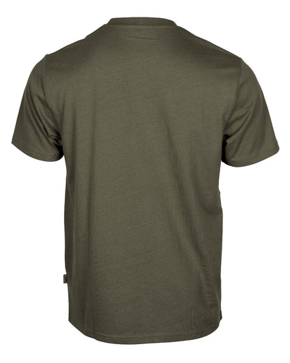 Dark Green coloured Pinewood Mens Outdoor Life T-Shirt on white background 