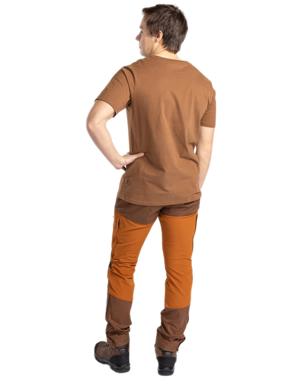 Nougat coloured Pinewood Mens Outdoor Life T-Shirt on white background 