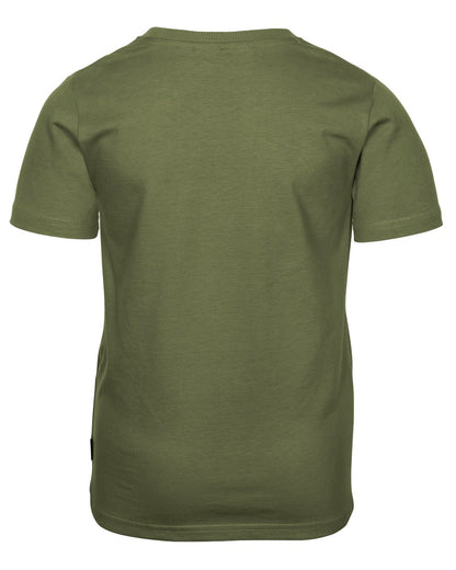 Pine Green coloured Pinewood Mens Outdoor Life T-Shirt on white background 