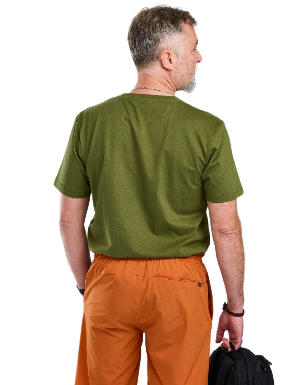 Pine Green coloured Pinewood Mens Outdoor Life T-Shirt on white background 