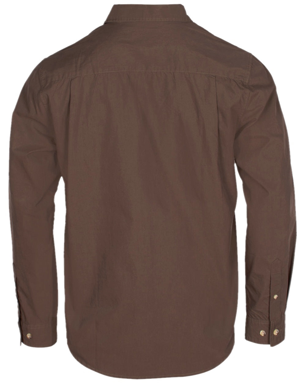 Dark Olive Coloured Pinewood Mens Safari Long Sleeve Shirt on white background 