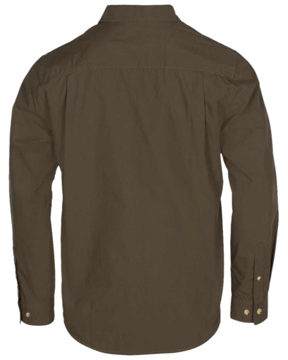 Moss Green Coloured Pinewood Mens Safari Long Sleeve Shirt on white background 