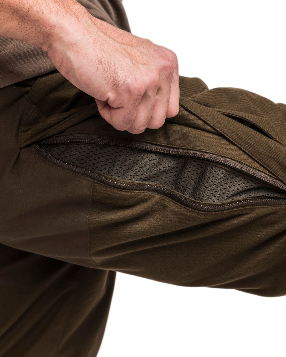 Hunting Green coloured Pinewood Mens Smaland Forest Trousers on white background 
