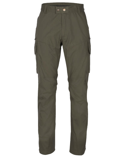 Dark Olive coloured Pinewood Mens Smaland Hunters Insectsafe Trousers on white background 