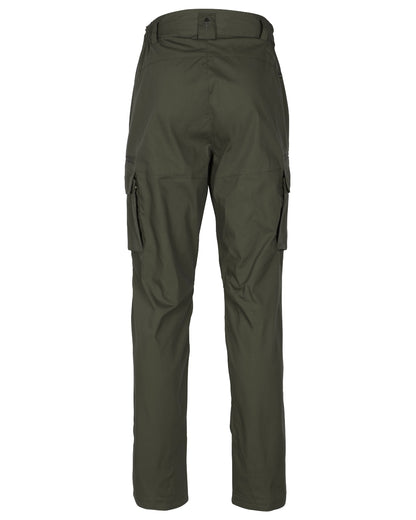 Moss Green coloured Pinewood Mens Smaland Hunters Insectsafe Trousers on white background 