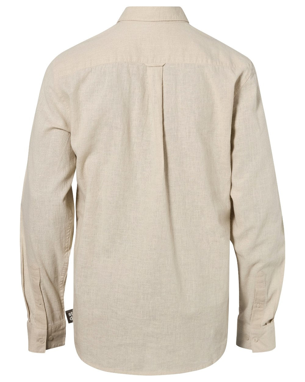 Linen Beige coloured Pinewood Mens Varnamo InsectSafe Hemp Mix Long Sleeve Shirt on white background 
