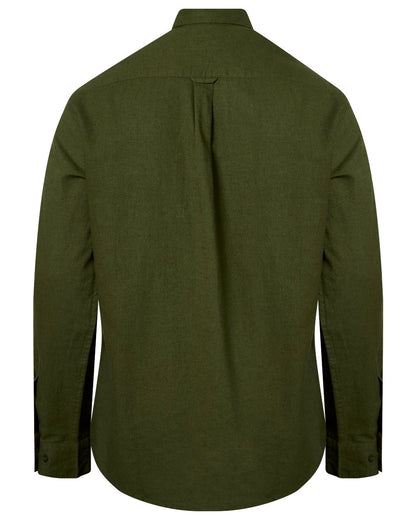 Pine Green coloured Pinewood Mens Varnamo InsectSafe Hemp Mix Long Sleeve Shirt on white background 