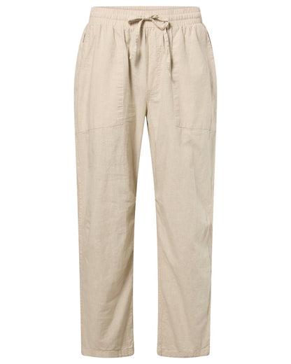 Linen Beige coloured Pinewood Mens Varnamo InsectSafe Hemp Mix Trousers on white background 