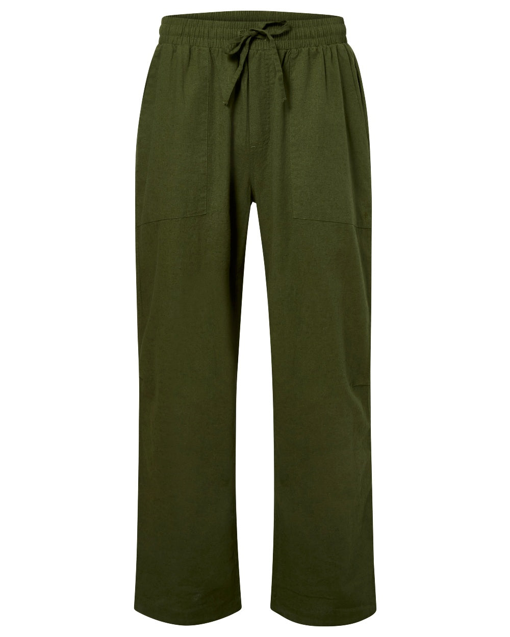 Pine Green coloured Pinewood Mens Varnamo InsectSafe Hemp Mix Trousers on white background 