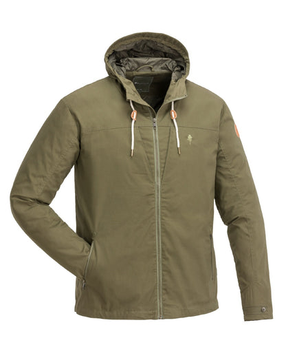Hunting Olive coloured Pinewood Mens Varnamo Light Jacket on white background 