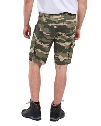 Khaki Camouflage Coloured Pinewood Mens Värnamo Serengeti Shorts on white background 