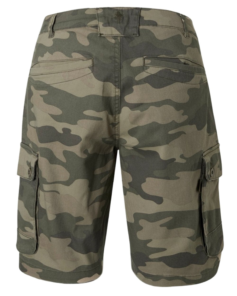 Khaki Camouflage Coloured Pinewood Mens Värnamo Serengeti Shorts on white background 
