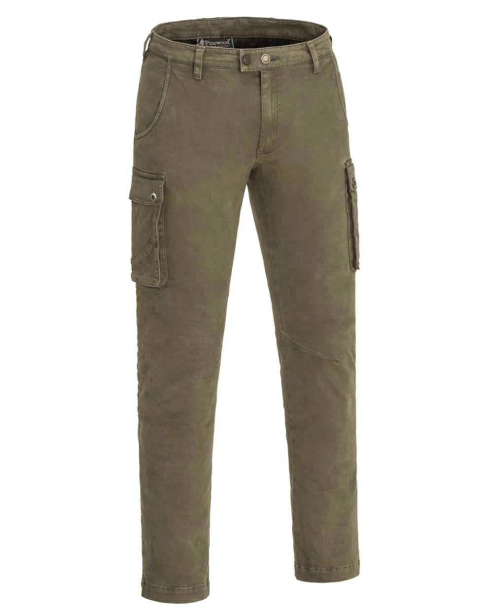 Hunting Olive Coloured Pinewood Mens Värnamo Serengeti Trousers on white background 