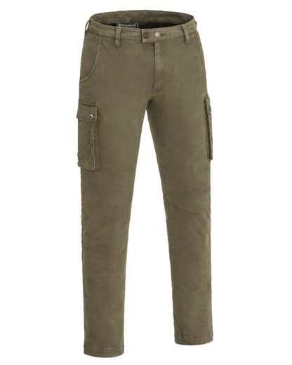 Hunting Olive Coloured Pinewood Mens Värnamo Serengeti Trousers on white background 