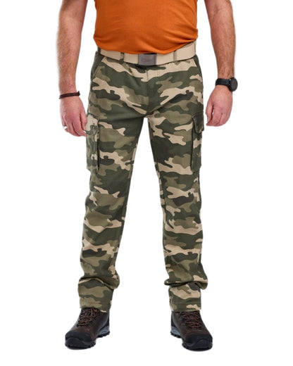 Khaki Camouflage Coloured Pinewood Mens Värnamo Serengeti Trousers on white background 