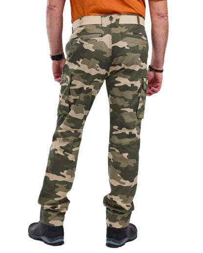 Khaki Camouflage Coloured Pinewood Mens Värnamo Serengeti Trousers on white background 
