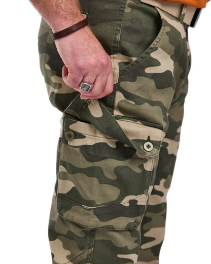 Khaki Camouflage Coloured Pinewood Mens Värnamo Serengeti Trousers on white background 