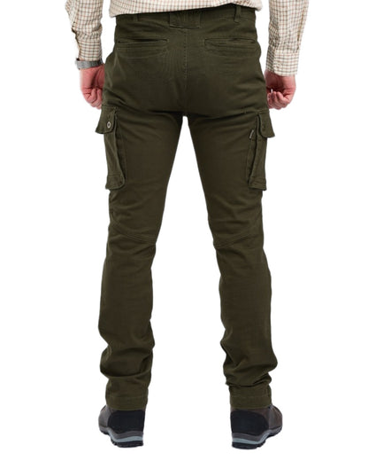 Moss Green Coloured Pinewood Mens Värnamo Serengeti Trousers on white background 