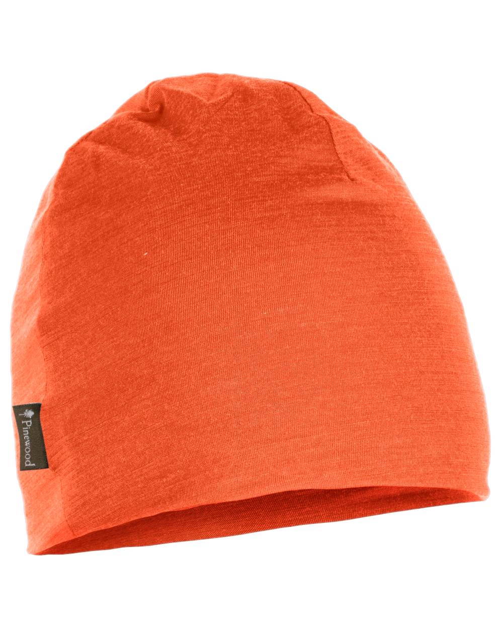 Burned Orange Coloured Pinewood Merino Wool Beanie on white background 