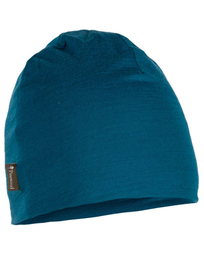 Dark Azur Blue Coloured Pinewood Merino Wool Beanie on white background 