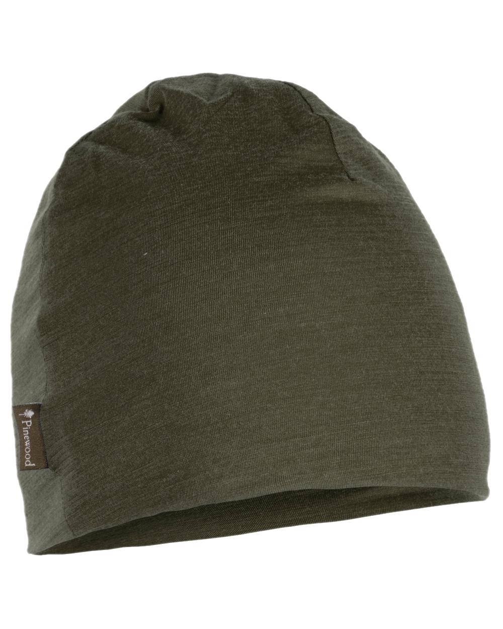 Moss Green Coloured Pinewood Merino Wool Beanie on white background 