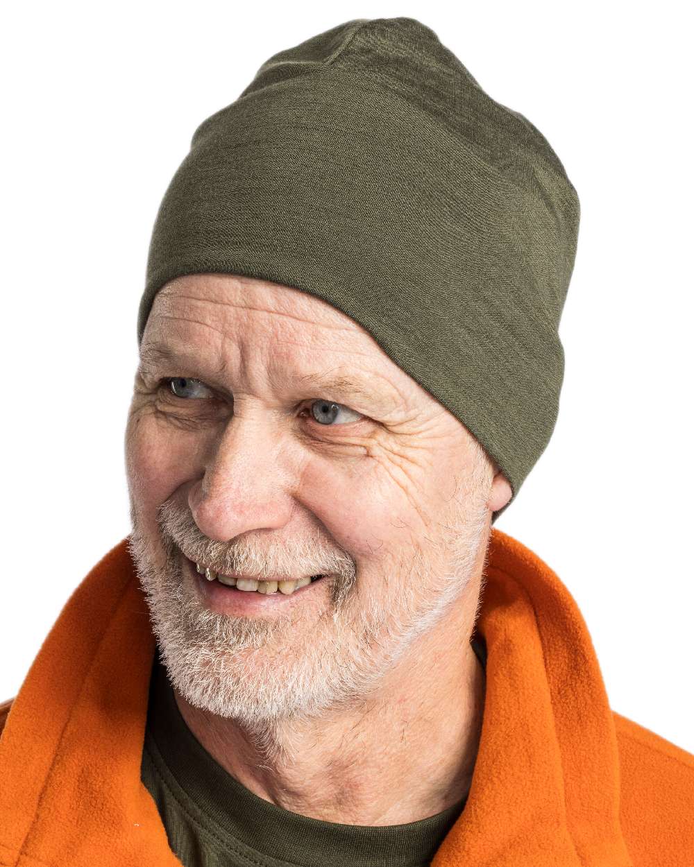 Moss Green Coloured Pinewood Merino Wool Beanie on white background 