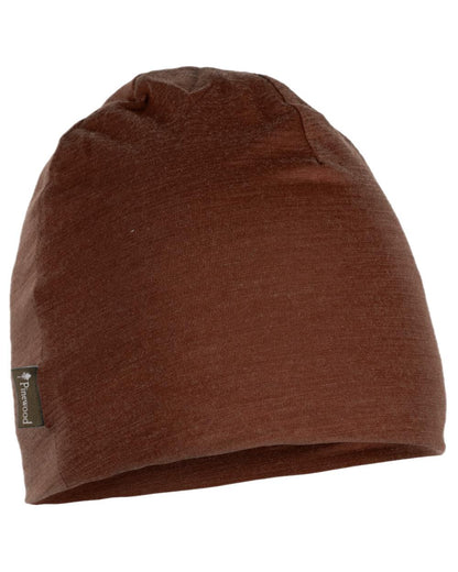 Nougat Coloured Pinewood Merino Wool Beanie on white background 