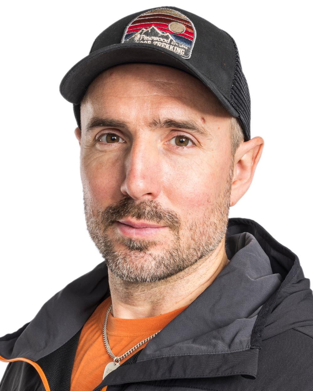 Black Coloured Pinewood Mesh Cap on white background 