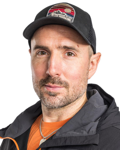 Black Coloured Pinewood Mesh Cap on white background 