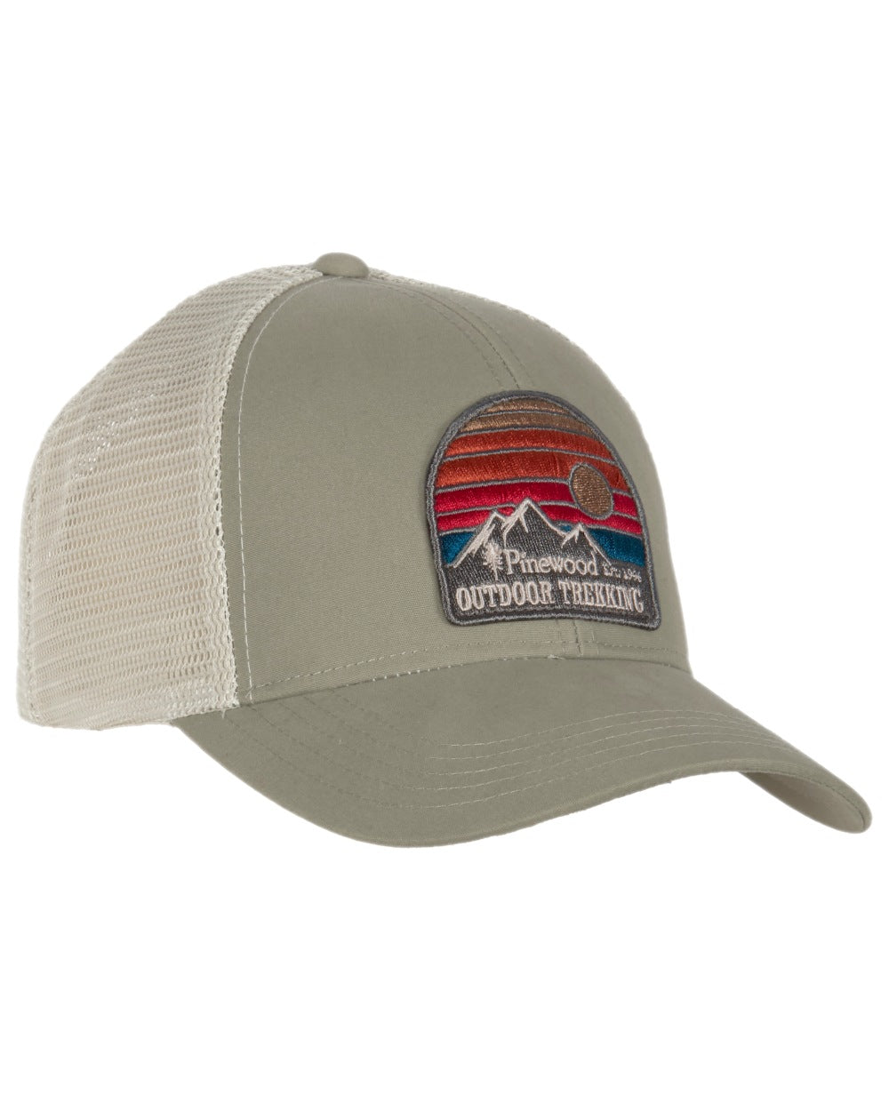 Light Khaki Coloured Pinewood Mesh Cap on white background 