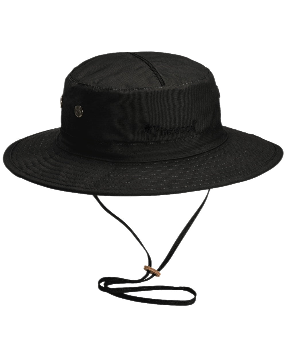 Black Coloured Pinewood Mosquito Hat on white background 