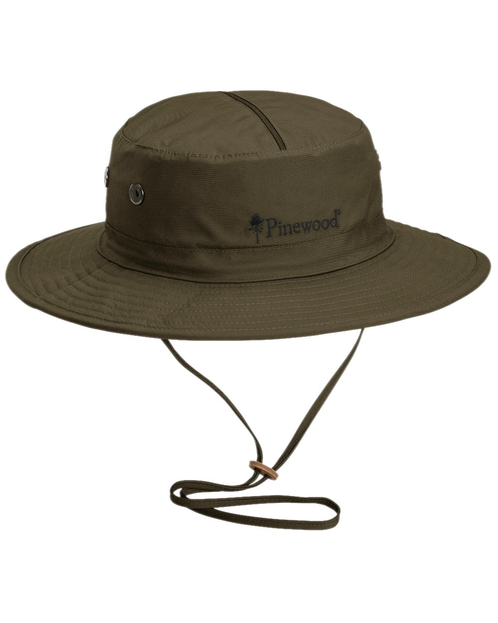 Dark Olive Coloured Pinewood Mosquito Hat on white background 