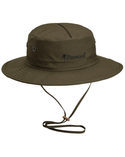 Dark Olive Coloured Pinewood Mosquito Hat on white background 