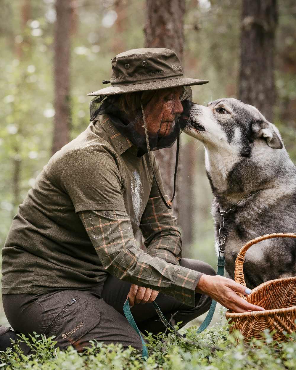 Dark Olive Coloured Pinewood Mosquito Hat on outdoor background 