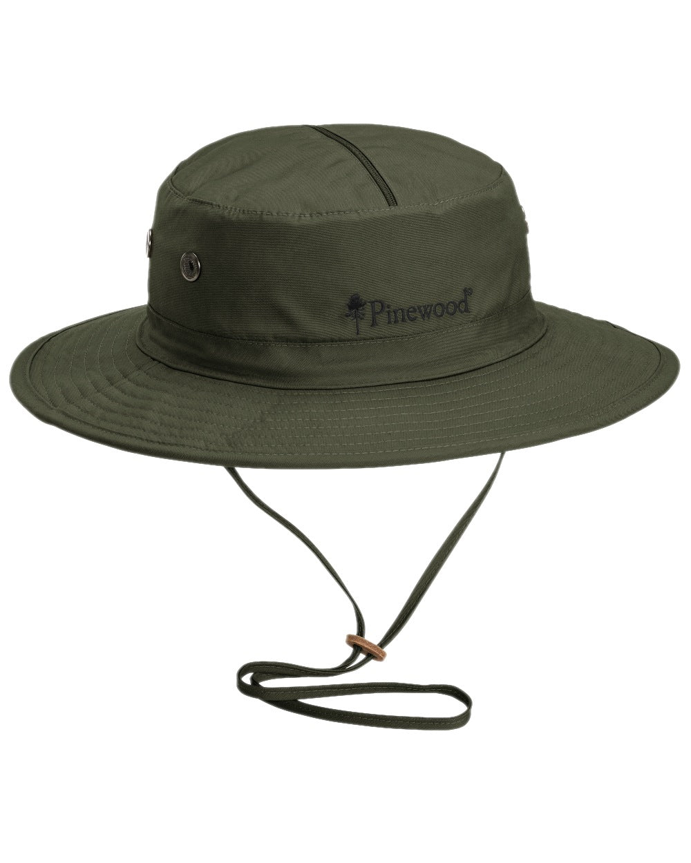Moss Green Coloured Pinewood Mosquito Hat on white background 