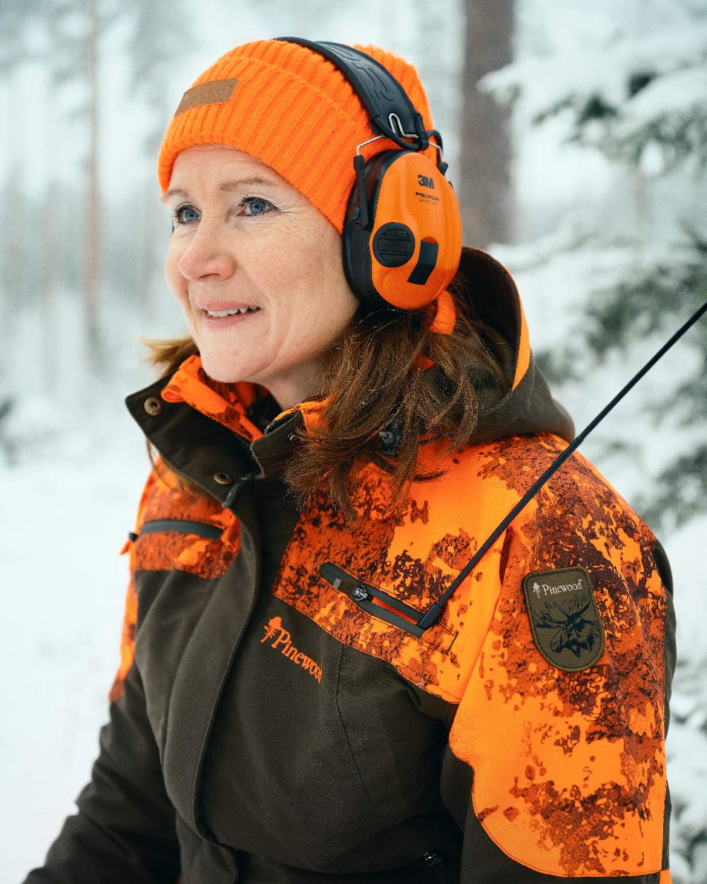 Orange Coloured Pinewood New Stoten Hat on outdoor background 