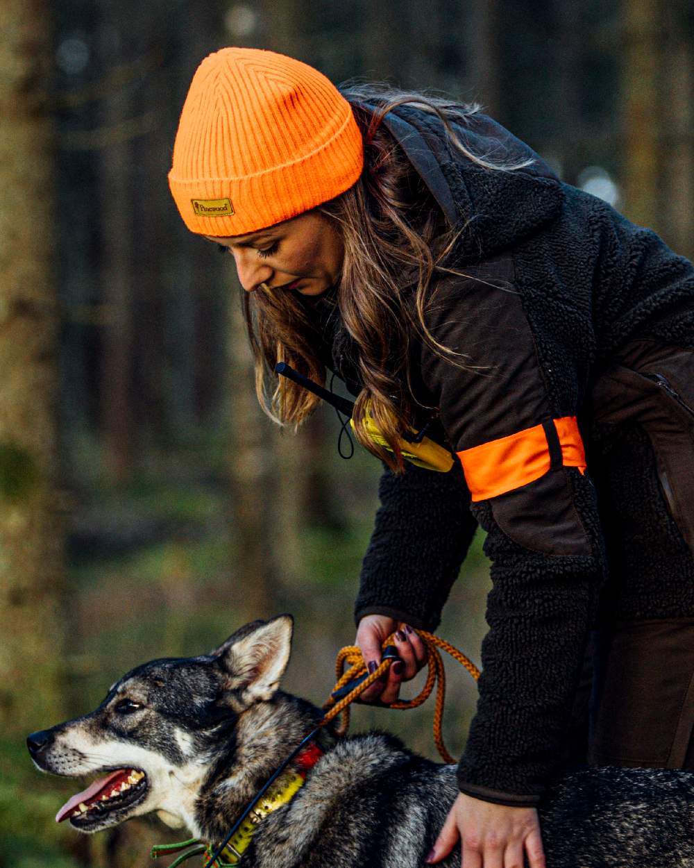 Orange Coloured Pinewood New Stoten Hat on outdoor background 