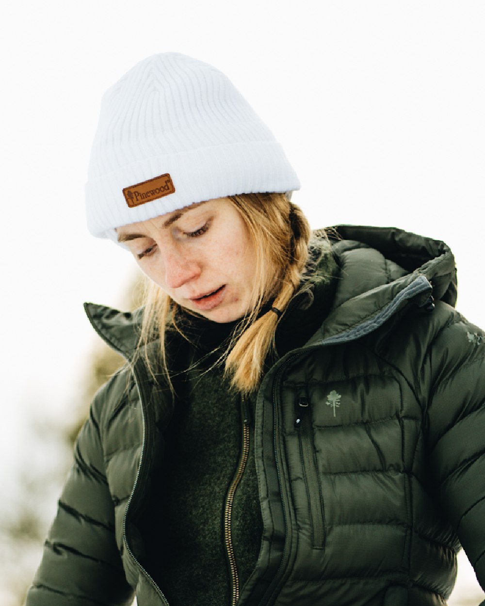 White Coloured Pinewood New Stoten Hat on outdoor background 