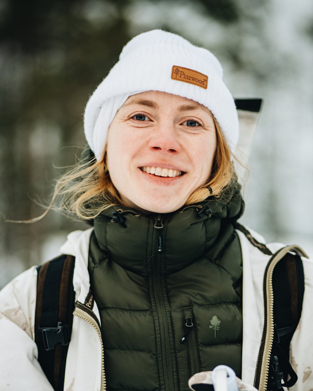 White Coloured Pinewood New Stoten Hat on outdoor background 