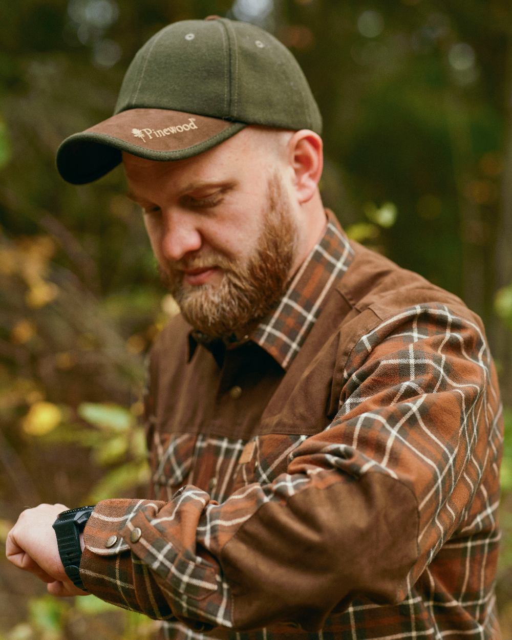 Mossgreen Suede Brown Coloured Pinewood Nydala Exclusive Cap on outdoor background 