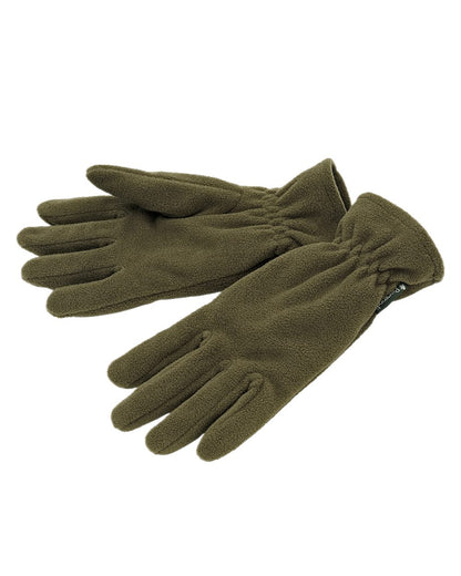 Hunting Green Coloured Pinewood Samuel Fleece Gloves on white background 