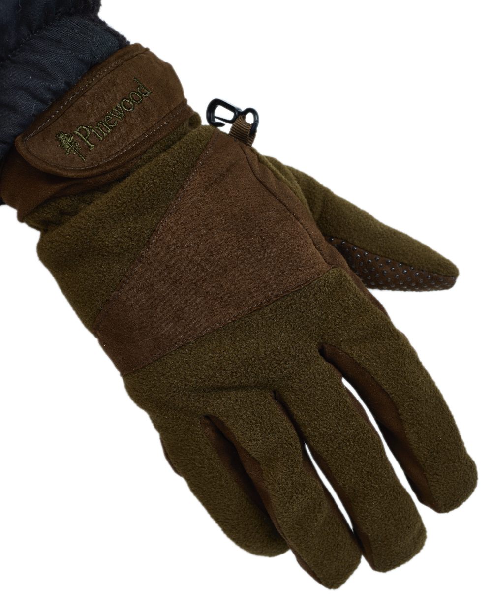 Hunting Brown Suede Brown Coloured Pinewood Smaland Hunters Extreme Fleece Gloves on white background 
