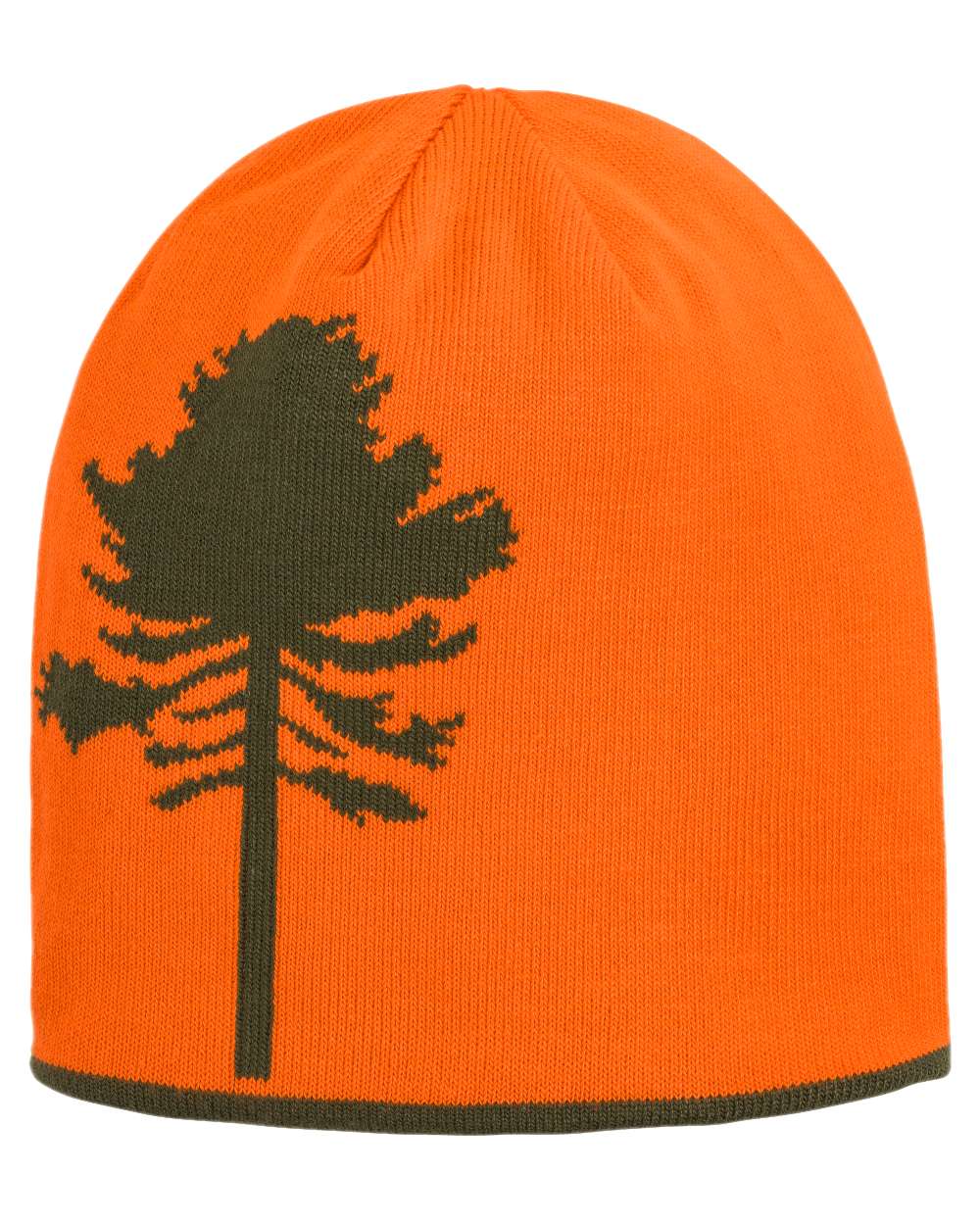Orange Green Coloured Pinewood Tree Hat on white background 