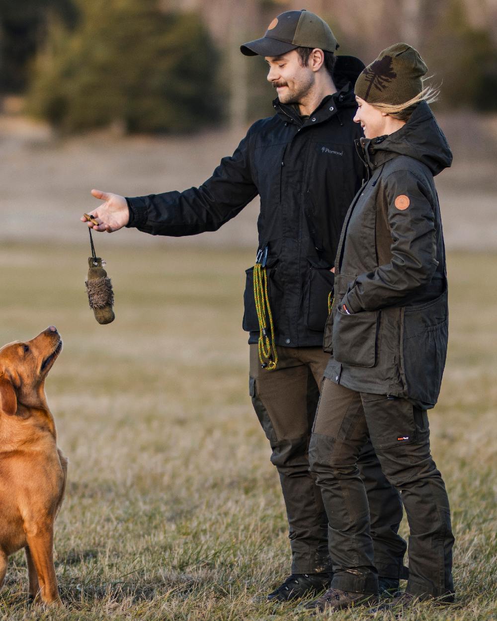 Orange Green Coloured Pinewood Tree Hat on outdoor background 
