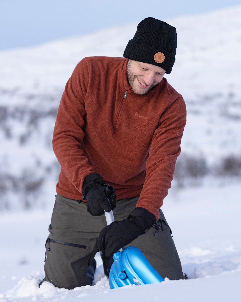 Black Coloured Pinewood Windy Hat on outdoor background 