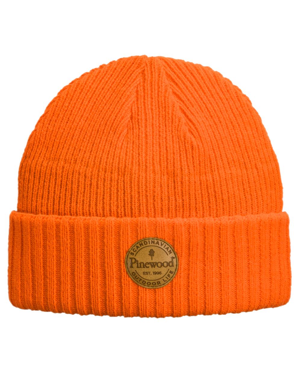 Orange Coloured Pinewood Windy Hat on white background 