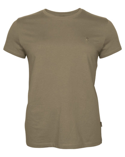 Green Hunter Brown Khaki coloured Pinewood Womens 3 Pack T-Shirt on white background 