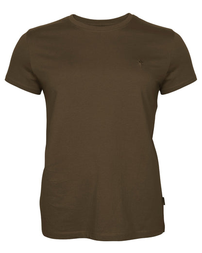Green Hunter Brown Khaki coloured Pinewood Womens 3 Pack T-Shirt on white background 
