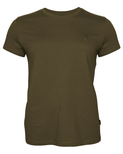Green Hunter Brown Khaki coloured Pinewood Womens 3 Pack T-Shirt on white background 